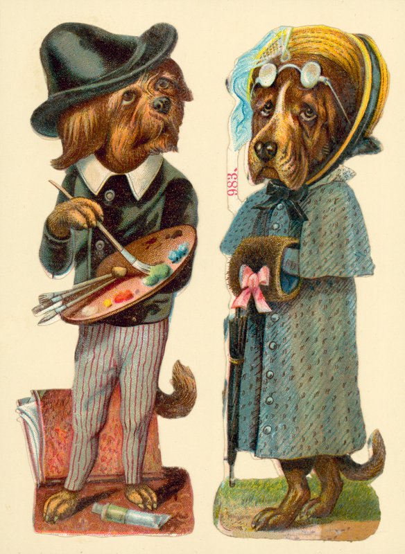 Anthropomorphic Dogs by English School