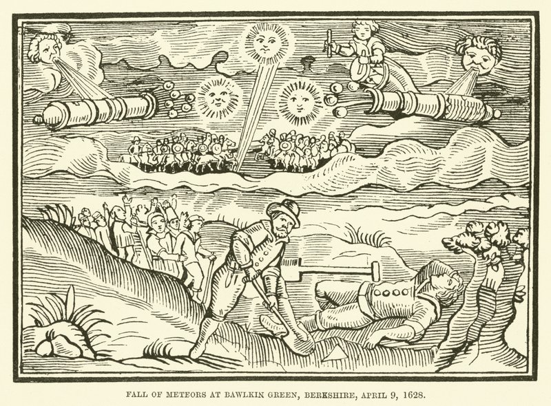 Fall of Meteors at Bawlkin Green, Berkshire, 9 April 1628 by English School