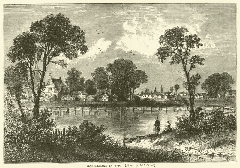 Marylebone in 1740, from an Old Print by English School