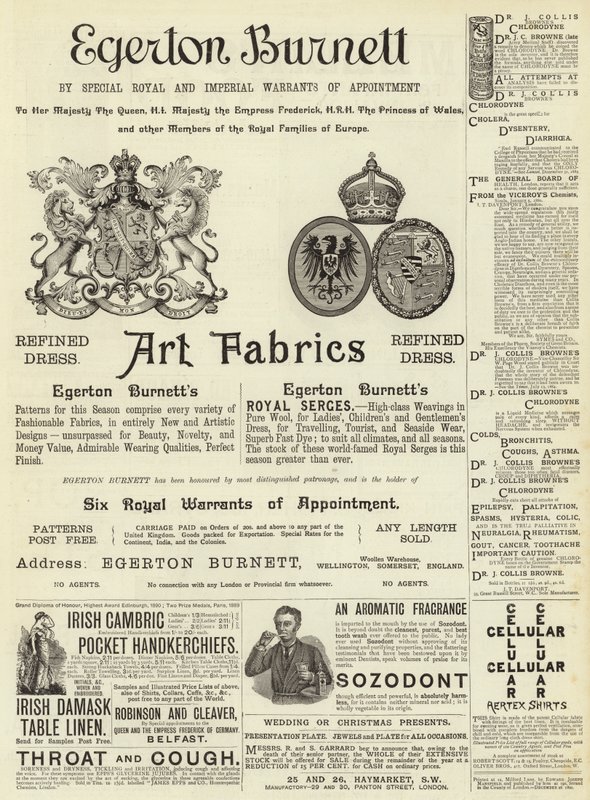 Page of Advertisements by English School