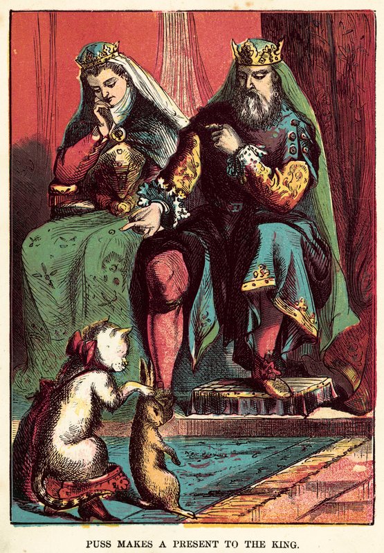 Puss Makes a Present to The King by English School