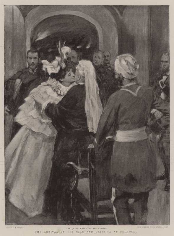 The Arrival of the Czar and Czaritsa at Balmoral by English School