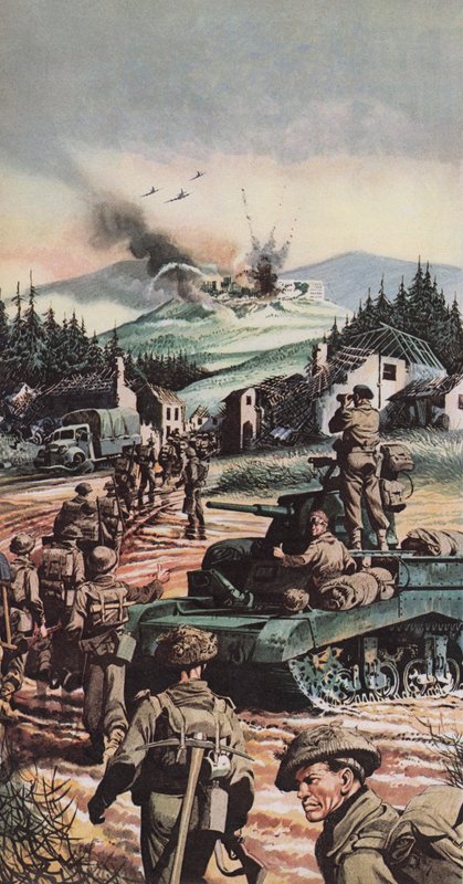 The Battle of Monte Cassino by English School