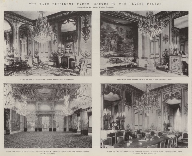 The Late President Faure, Scenes in the Elysee Palace by English School
