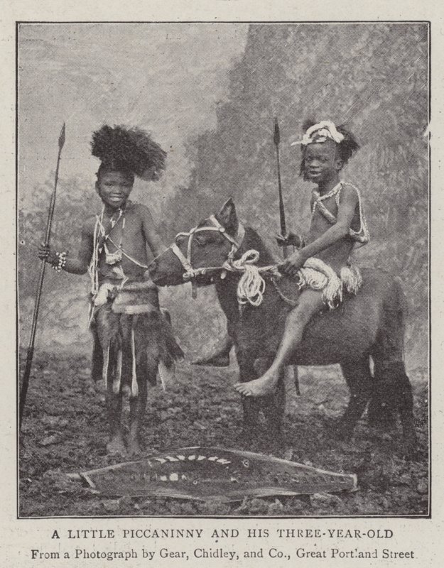 A Little Piccaninny and his Three-Year-Old by English Photographer