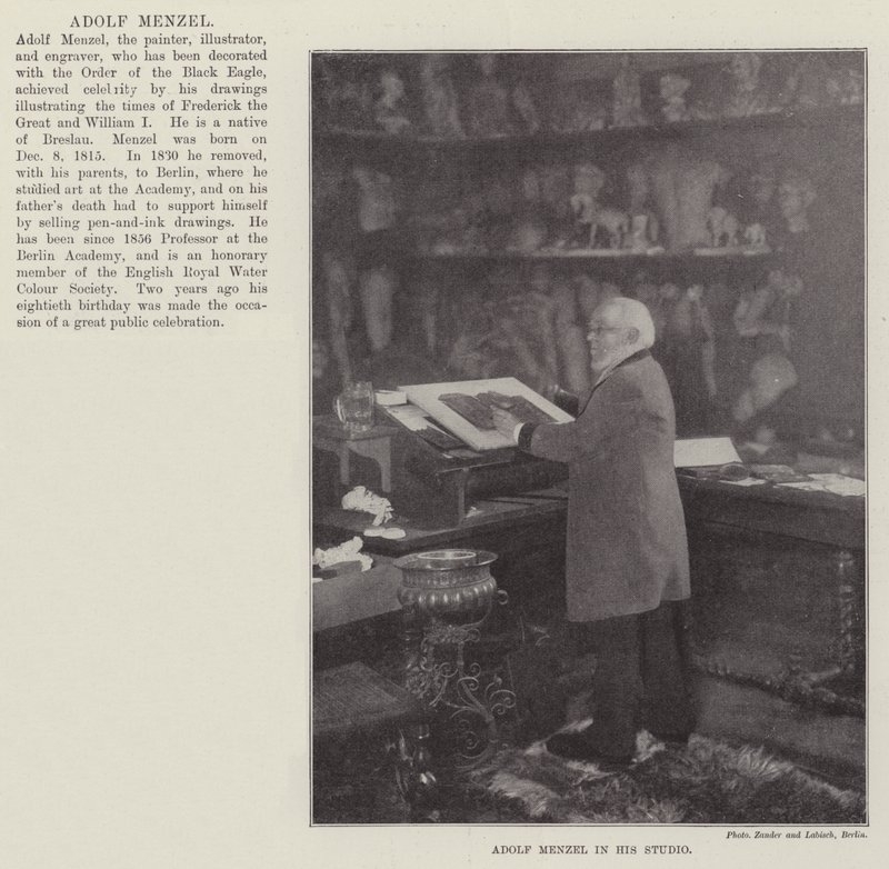 Adolf Menzel in His Studio by English Photographer