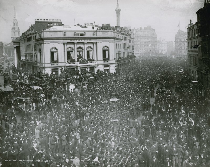 Aerial View of the Reform Demonstration by English Photographer