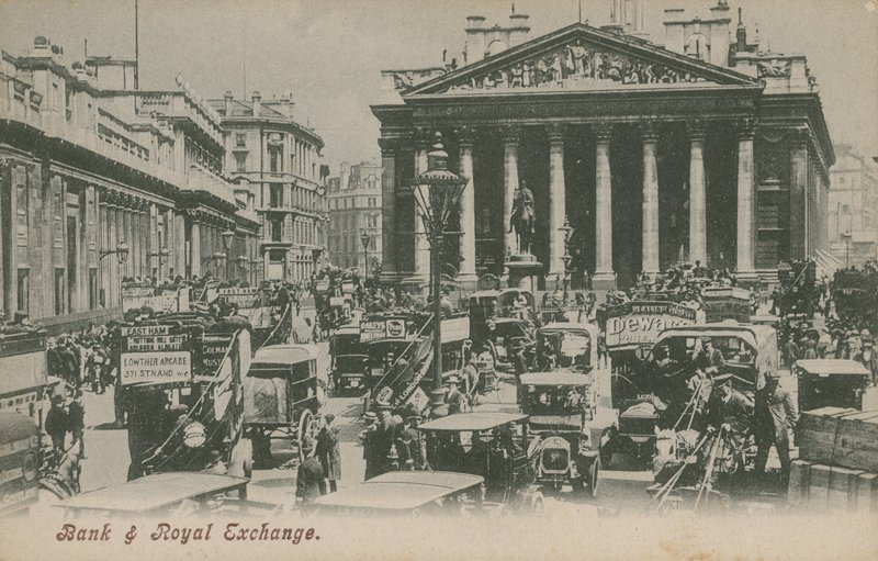 Bank and Royal Exchange, London by English Photographer