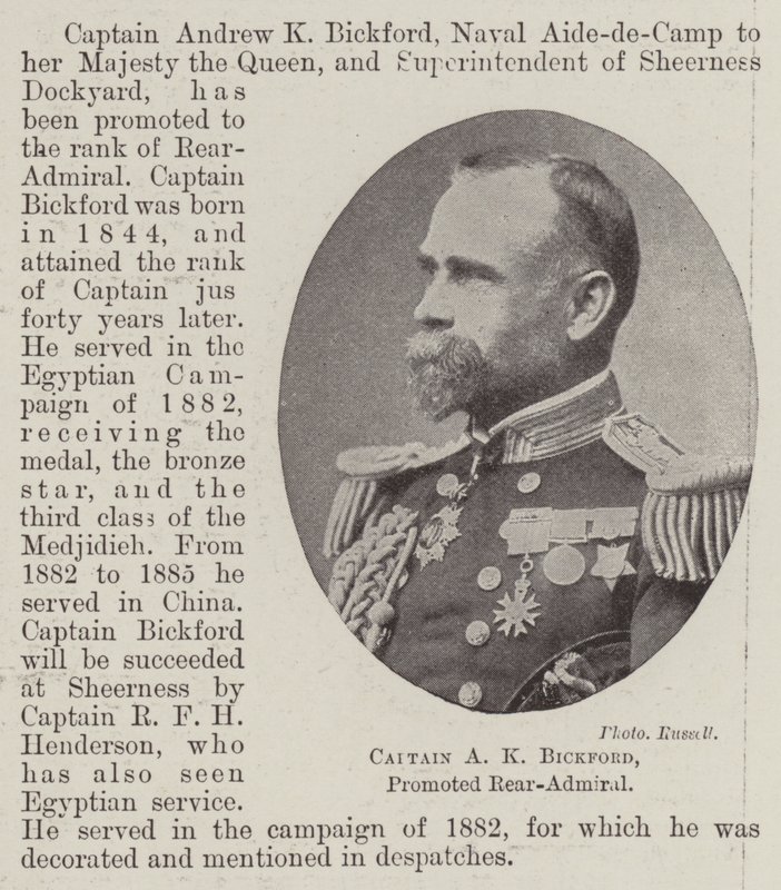 Captain A. K. Bickford, Promoted Rear-Admiral by English Photographer