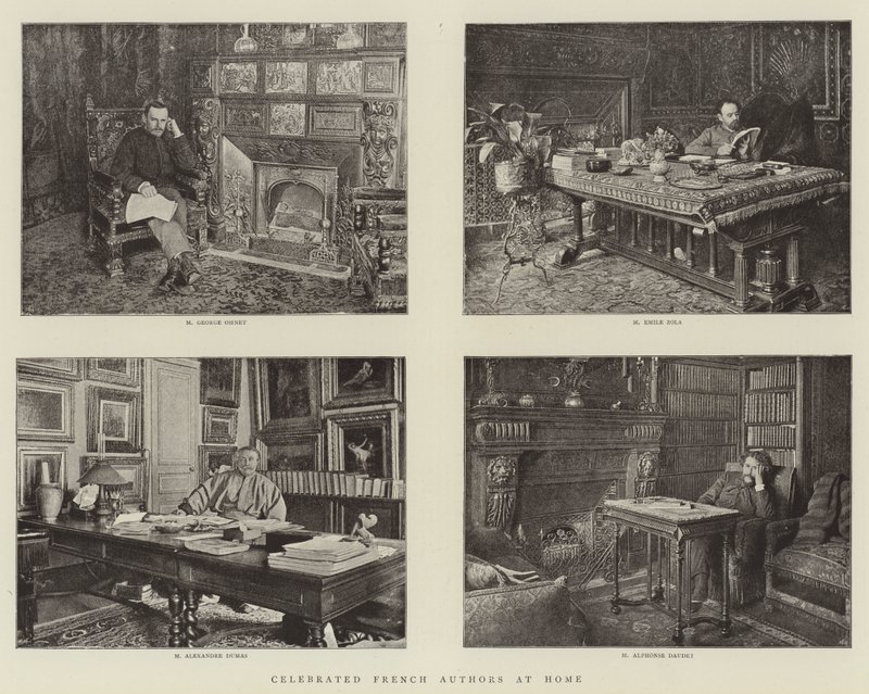 Celebrated French Authors at Home by English Photographer