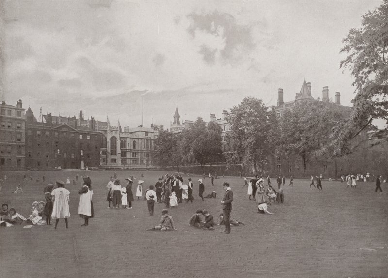Children at Play in the Temple Gardens by English Photographer