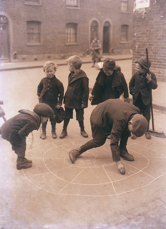 Children Playing in the Streets of London by English Photographer