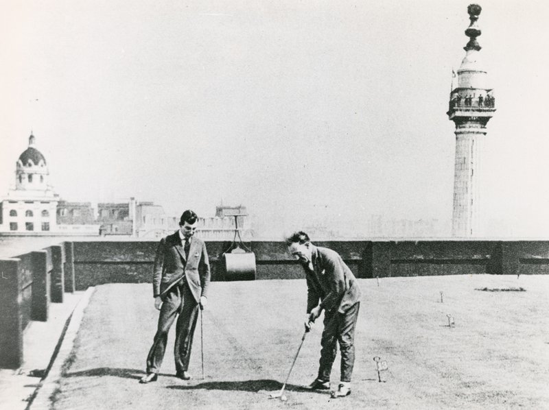 City Golfers Viewed from the Monument by English Photographer