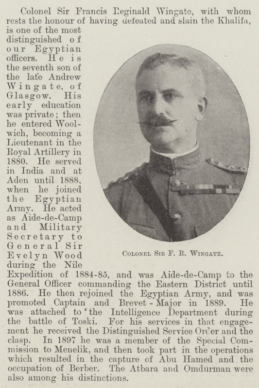 Colonel Sir F R Wingate by English Photographer
