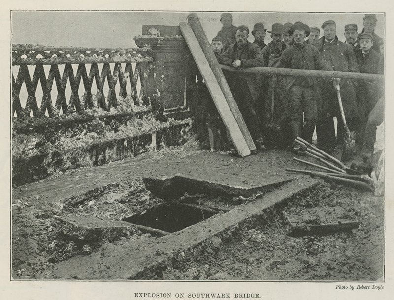 Explosion on Southwark Bridge by English Photographer