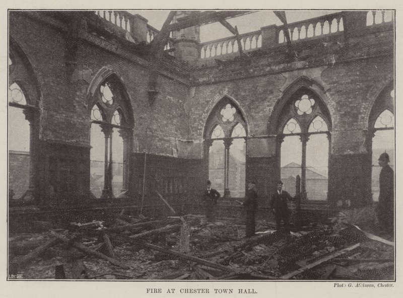 Fire at Chester Town Hall by English Photographer