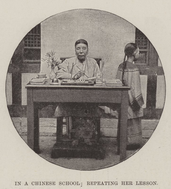In a Chinese School, repeating her Lesson by English Photographer