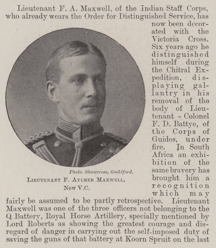 Lieutenant F Aylmer Maxwell, New VC by English Photographer