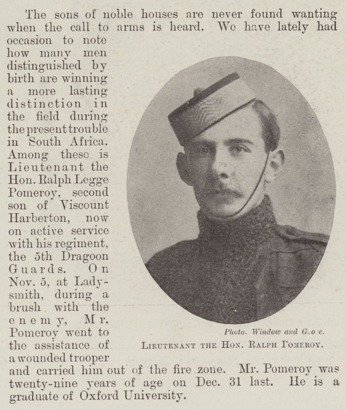 Lieutenant the Honourable Ralph Pomeroy by English Photographer