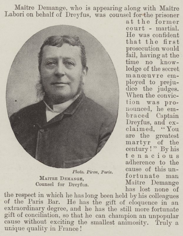 Maitre Demange, Counsel for Dreyfus by English Photographer