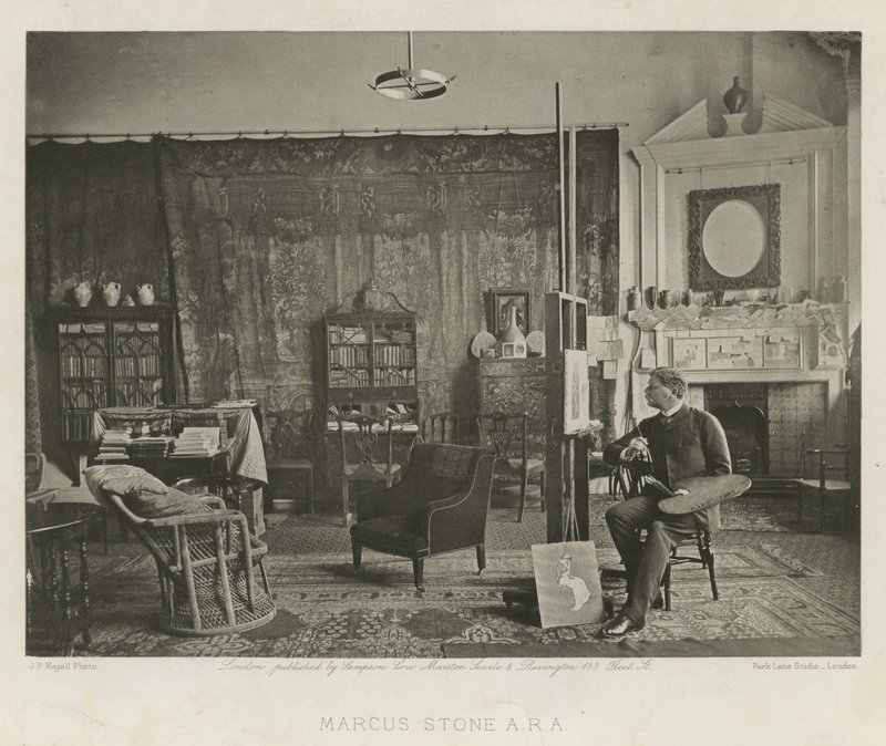 Marcus Stone in his Melbury Road Studio by English Photographer