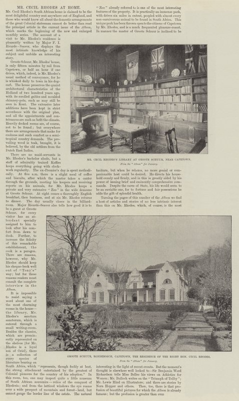 Mr Cecil Rhodes at Home by English Photographer
