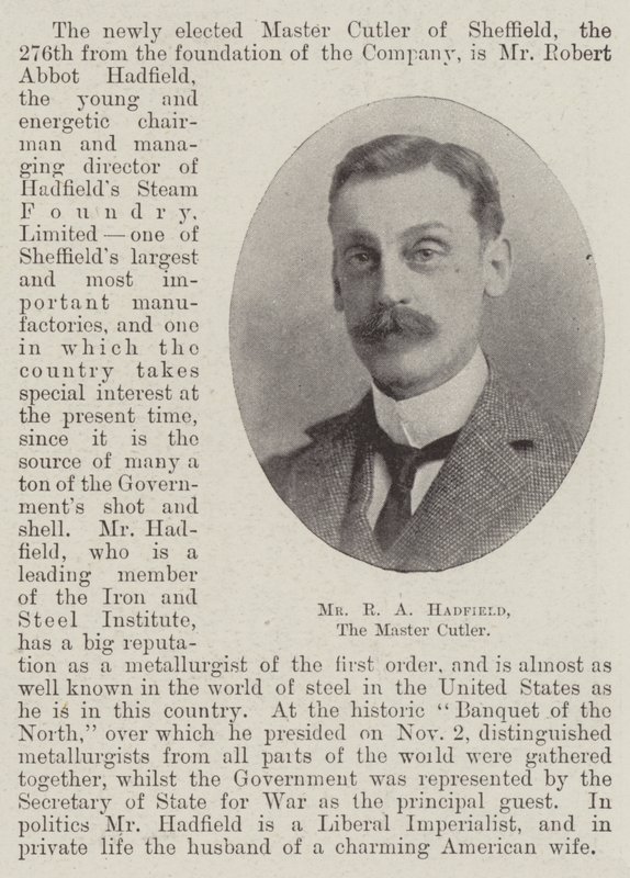 Mr R A Hadfield, the Master Cutler by English Photographer