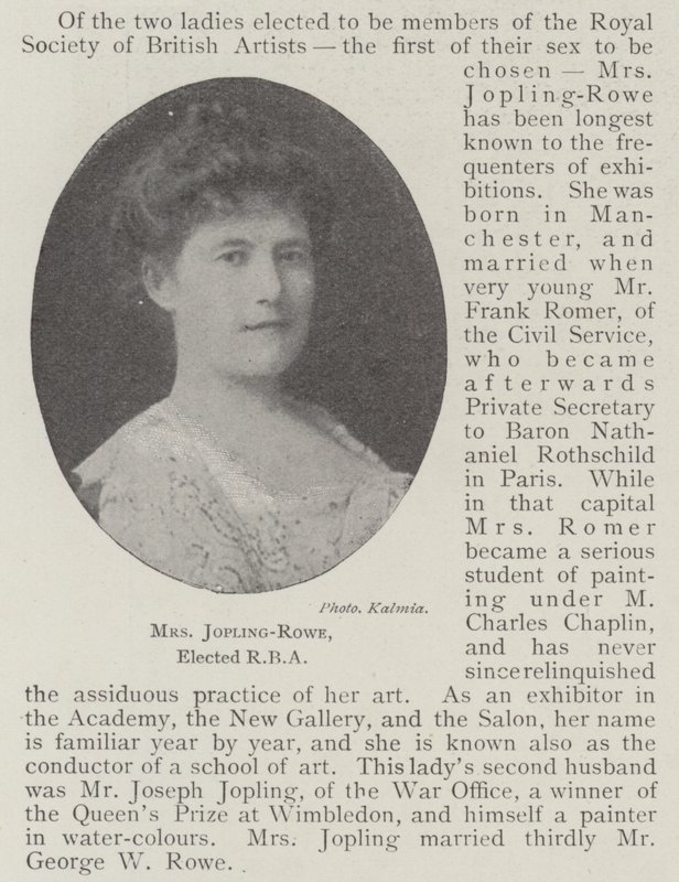 Mrs Jopling-Rowe, elected RBA by English Photographer