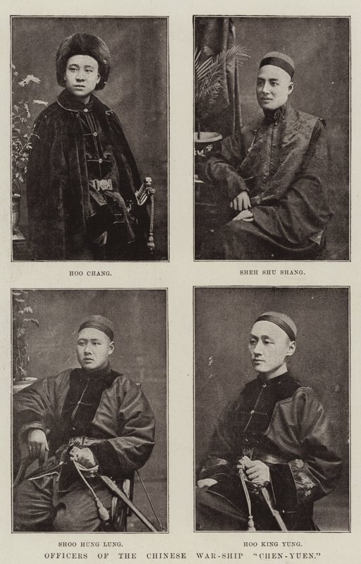 Officers of the Chinese War-Ship Chen-Yuen by English Photographer
