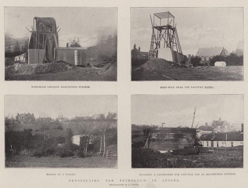 Prospecting for Petroleum in Sussex by English Photographer