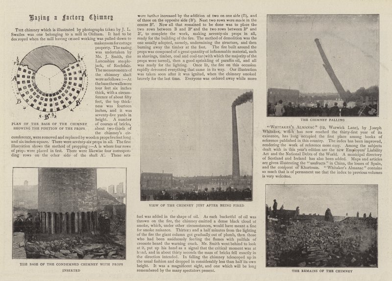 Razing a Factory Chimney by English Photographer
