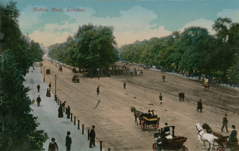 Rotten Row, London. Postcard sent in 1913 by English Photographer