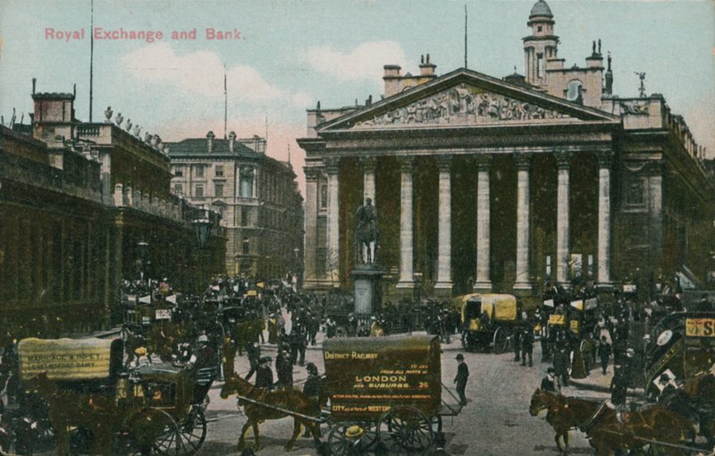Royal Exchange and Bank, London by English Photographer