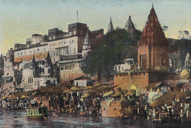 Scene on the Ganges, Benares by English Photographer