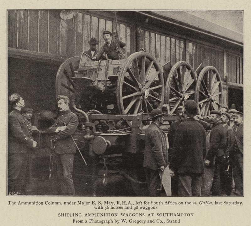 Shipping Ammunition Wagons at Southampton by English Photographer