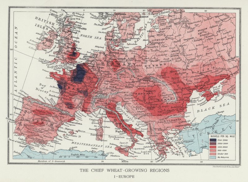 The Chief Wheat-Growing Regions, Europe by English Photographer