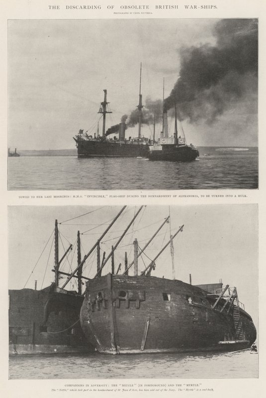 The Discarding of Obsolete British War-Ships by English Photographer