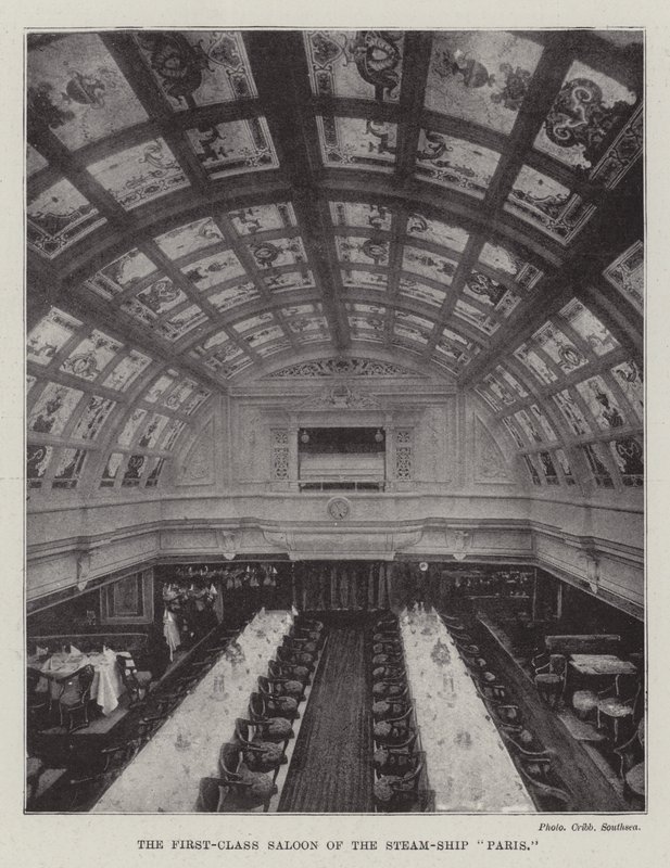 The First-Class Saloon of the Steam-Ship Paris by English Photographer