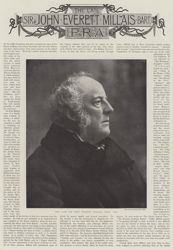 The Late Sir John Everett Millais, Obituaries by English Photographer