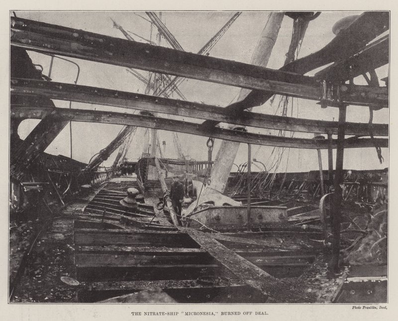 The Nitrate-Ship Micronesia, Burned off Deal by English Photographer