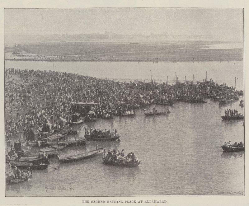 The Sacred Bathing-Place at Allahabad by English Photographer