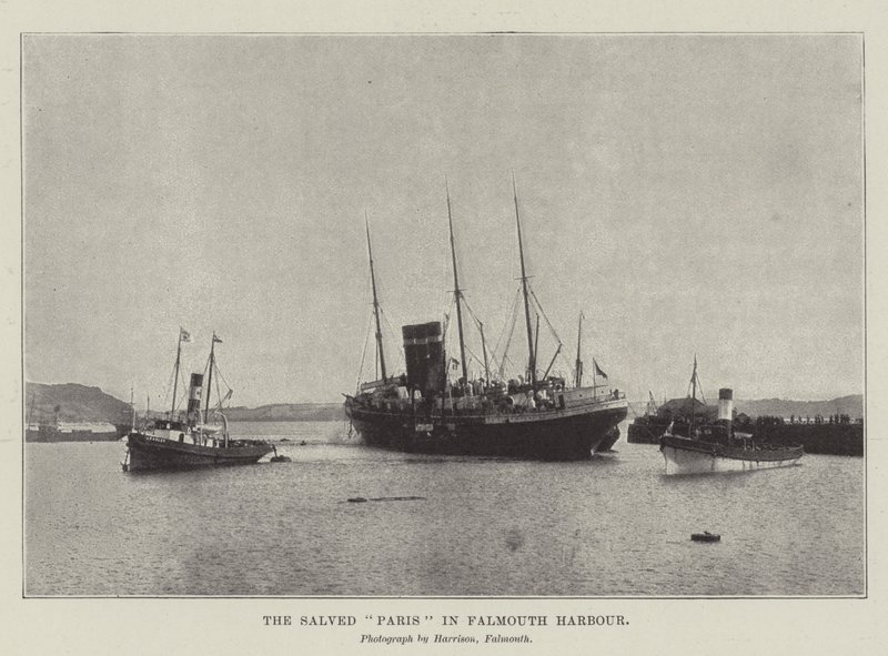 The Salved Paris in Falmouth Harbour by English Photographer