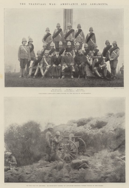 The Transvaal War, Ambulance and Armaments by English Photographer