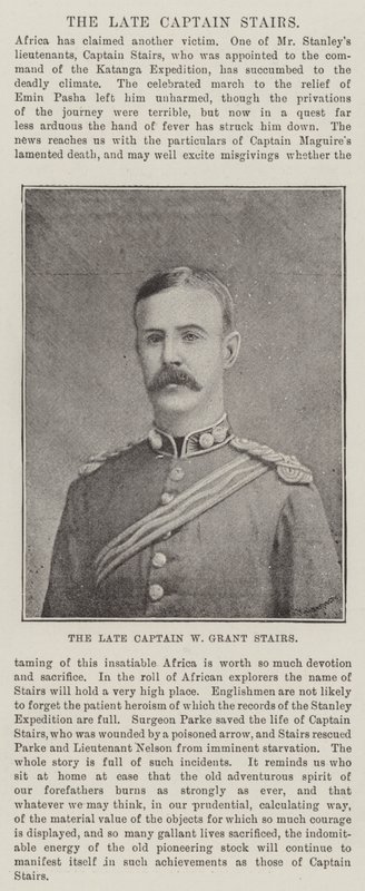 The Late Captain W. Grant Stairs by English Photographer