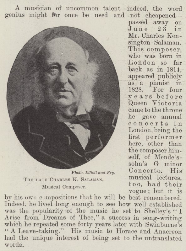 The late Charles K Salaman, Musical Composer by English Photographer