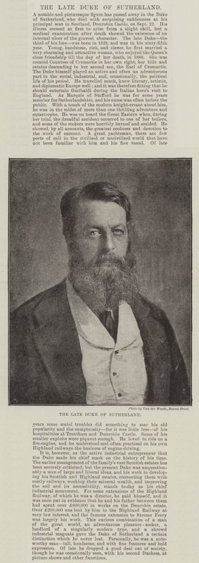 The late Duke of Sutherland by English Photographer
