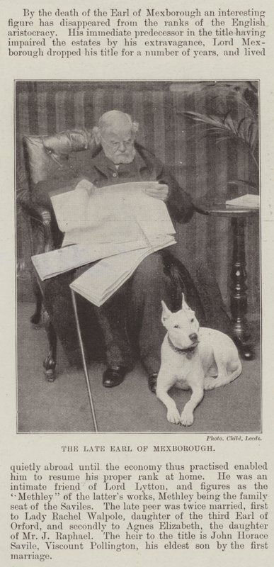The late Earl of Mexborough by English Photographer