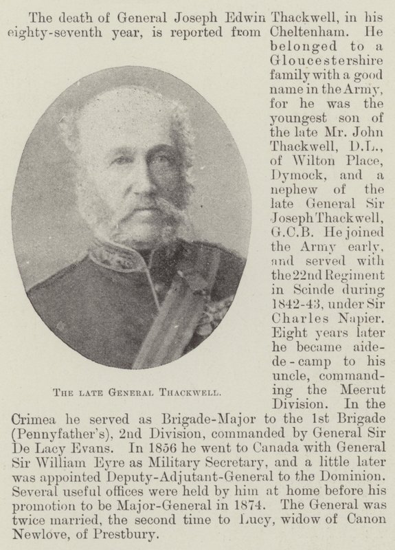 The late General Thackwell by English Photographer
