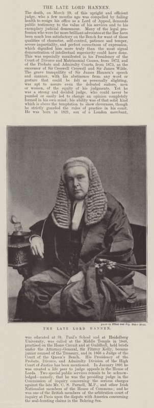 The late Lord Hannen by English Photographer