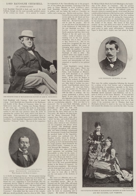 The late Lord Randolph Churchill by English Photographer